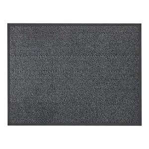 JVL Heavy Duty Commodore Barrier Door Mat, 60x80cm, Blue/Black