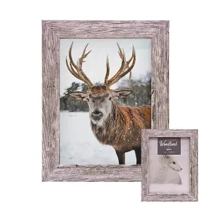 Kenro Harmony Woodland Silver Grey Rustic Wood Effect Photo Frame A4 / 21x29.7cm - HW2130GY