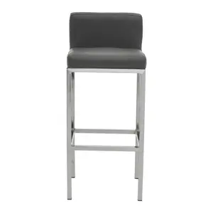 Madeline Upholstered Counter Stool with Metal Frame Silver / Grey