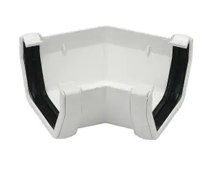 FloPlast White Square 135° Gutter angle, (Dia)114mm