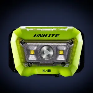 Unilite HL-8R USB Rechargeable Dual Beam Sensor Head Torch - 475 Lumen - 90 Metre Beam Range - IP65