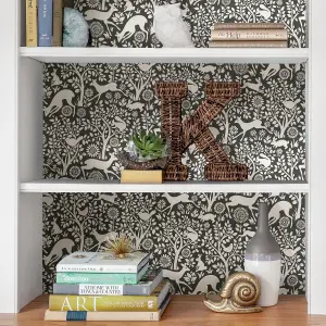 NuWallpaper NUS3146 Merriment Peel & Stick Wallpaper, Charcoal