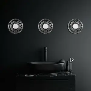 3pc Round Silver Hanging Mirror Set