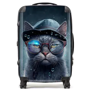 Russian Blue Cat Splashart Suitcase - Medium