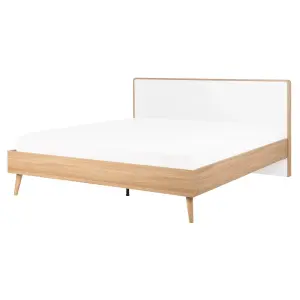 EU King Size Bed Light Wood SERRIS