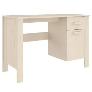 Berkfield Desk Honey Brown 113x50x75 cm Solid Wood Pine