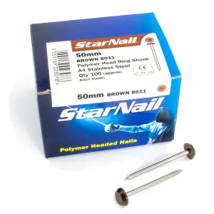 Rapierstar StarNail Polymer Headed Nails - 50mm, Brown