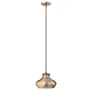 Elstead Hinkley Congress Dome Pendant Light 1x E27 Brushed Caramel