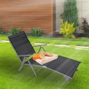 2x Reclining Sun Loungers Garden Furniture