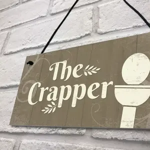 Red Ocean The Crapper Shabby Chic Bathroom Signs And Plaques Funny Novelty Toilet Sign For Door Wall Decor Gifts