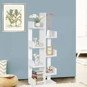 Costway 8 Tier Bookshelf Storage Display Floor Standing Bookcase Shelving Organizer Home