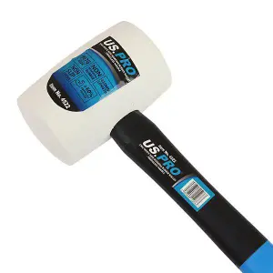 US PRO Tools 32oz White Rubber Mallet Non Marking Hammer Face Fibreglass 4522