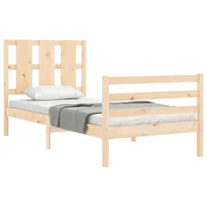 Berkfield Bed Frame with Headboard 90x200 cm Solid Wood