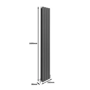 Designer Flat Radiator - 1600 x 280mm - Anthracite