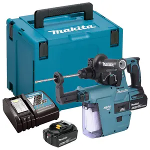 Makita DHR242RTJV 18v LXT Brushless Rotary Hammer Drill + Dust Extractor 5.0ah