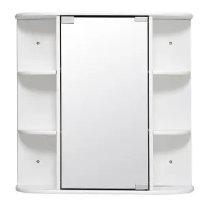 White Wall Mount Bathroom Mirror Cabinet 630 x 660 mm