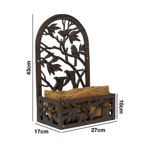 Woodside Cast Iron Wall Mounted Planter with Coco Liner