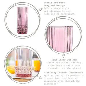 Bormioli Rocco - America '20s Highball Glasses - 400ml - Lilac Rose - Pack of 6