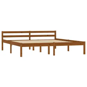 Berkfield Bed Frame Honey Brown Solid Pine Wood 180x200 cm 6FT Super King