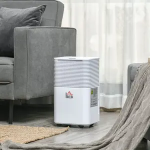 HOMCOM 10L/Day Portable Quiet Dehumidifier for Home, Electric Air De-Humidifier