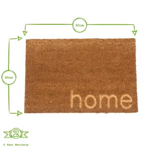 Nicola Spring - Coir Door Mat - 60 x 40cm - Embossed Home