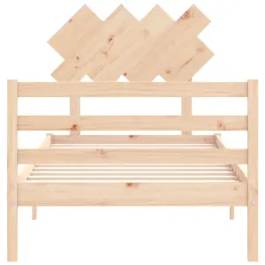 Berkfield Bed Frame with Headboard 90x200 cm Solid Wood