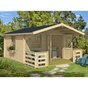 Lasita Osland Luna 2 Log Cabin with Porch - 5m x 3.6m - Traditional Style with Veranda Area