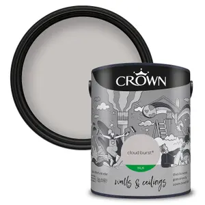 Crown Walls & Ceilings Silk Emulsion Paint Cloud Burst - 5L