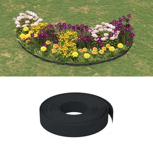 Asyra Polyethylene Plastic Lawn Edging Black / 10cm H x 100cm W