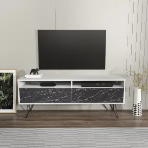 Flay Modern Tv Stand Tv Unit -White&Bendire