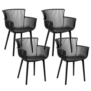 Set of 4 Garden Chairs PESARO Black