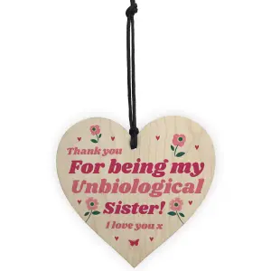 Best Friend Plaque Hanging Wooden Heart Unbiological Sister Gift Friendship Sign