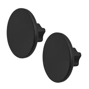 DecorAndDecor - VESTA Matt Black Round Cabinet Knob Drawer Cupboard Kitchen Pull Handles - Pair