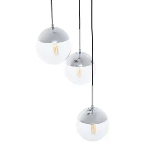 Interiors by Premier Revive Chrome Finish 3 Pendant Light