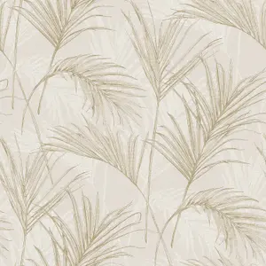 Grandeco  Palm Springs Textured Wallpaper, Neutral