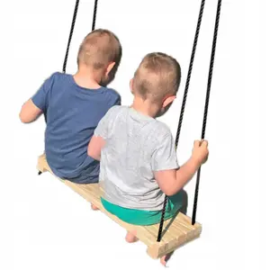 Wooden Tree Swing Seat 70cm Long for Indoor Or Outdoor - Perfect For Kids Teens & Adults - Garden Seat Set With Rope & Wide Seat