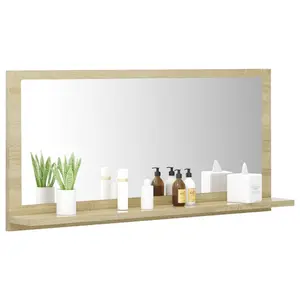 Dorlene Framed Wall Mounted Bathroom Mirror Sonoma Oak / 60 cm