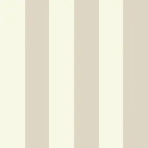 Classic Wide Stripe Wallpaper In Magnolia And Sandstone