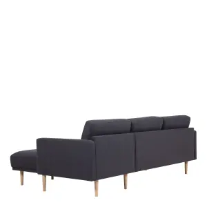 Larvik Chaiselongue Sofa (RH) - Anthracite - Oak Legs