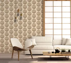 Galerie Bazaar Brown Gold Soleil Smooth Wallpaper