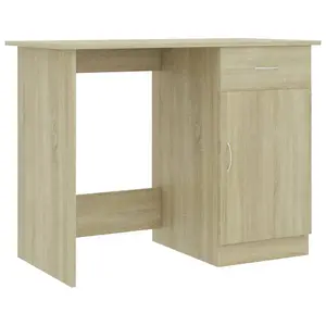 Berkfield Desk Sonoma Oak 100x50x76 cm Engineered Wood