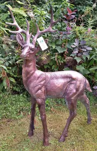 Standing Stag Buck Ornament cast from Aluminium Large