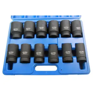 US PRO 12PC 3/4" DR 6PT Deep Impact Sockets Metric 24 - 41mm 1360