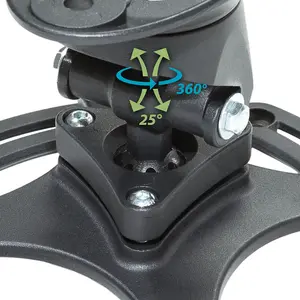 Projector Ceiling Mount - universal fit, tilt & 360 degree swivel, 30 kg capacity - black