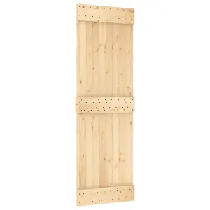 Berkfield Sliding Door with Hardware Set 70x210 cm Solid Wood Pine