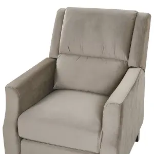 Recliner Chair EGERSUND Velvet Taupe