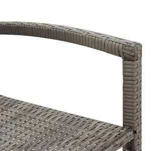 5 Piece Garden Bar Set Grey Solid Wood Acacia and Poly Rattan