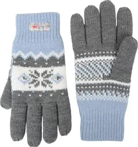 Mountain Warehouse Thinsulate Fairisle Womens Gloves - Grey | Size ONE