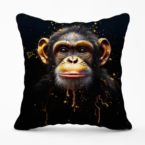 Splashart Cheeky Chimp Face Outdoor Cushion 45cm x 45cm