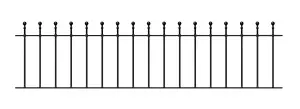 MANA Metal Ball Top Garden Railing Panel 1830mm (6ft) GAP x 455mm High MAZP03